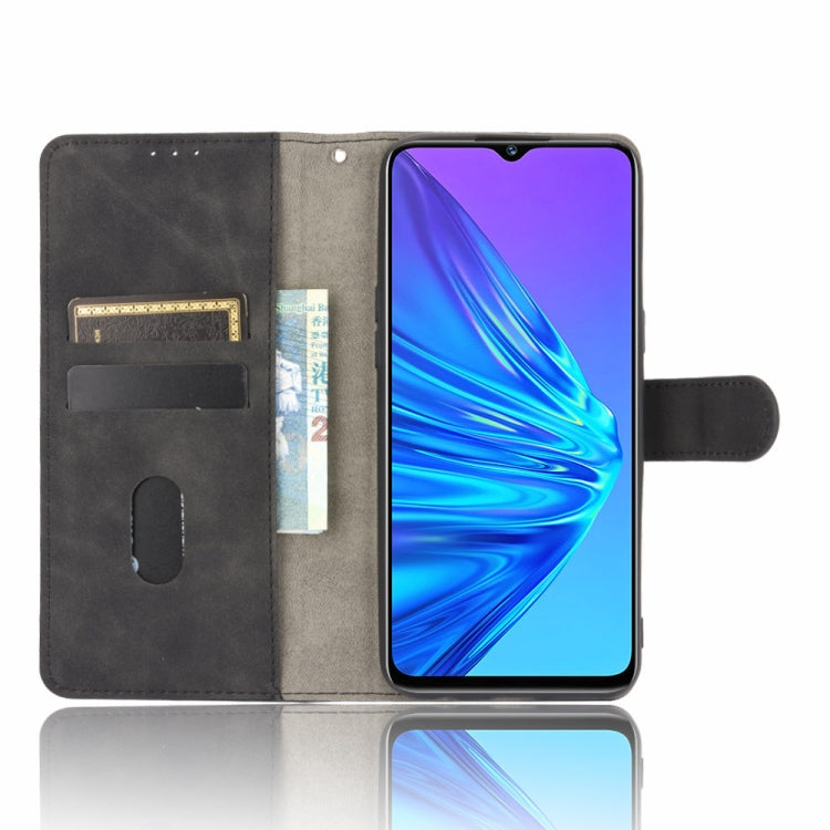 For OPPO Realme 5 Pro / Realme Q Solid Color Skin Feel Magnetic Buckle Horizontal Flip Calf Texture PU Leather Case with Holder & Card Slots & Wallet