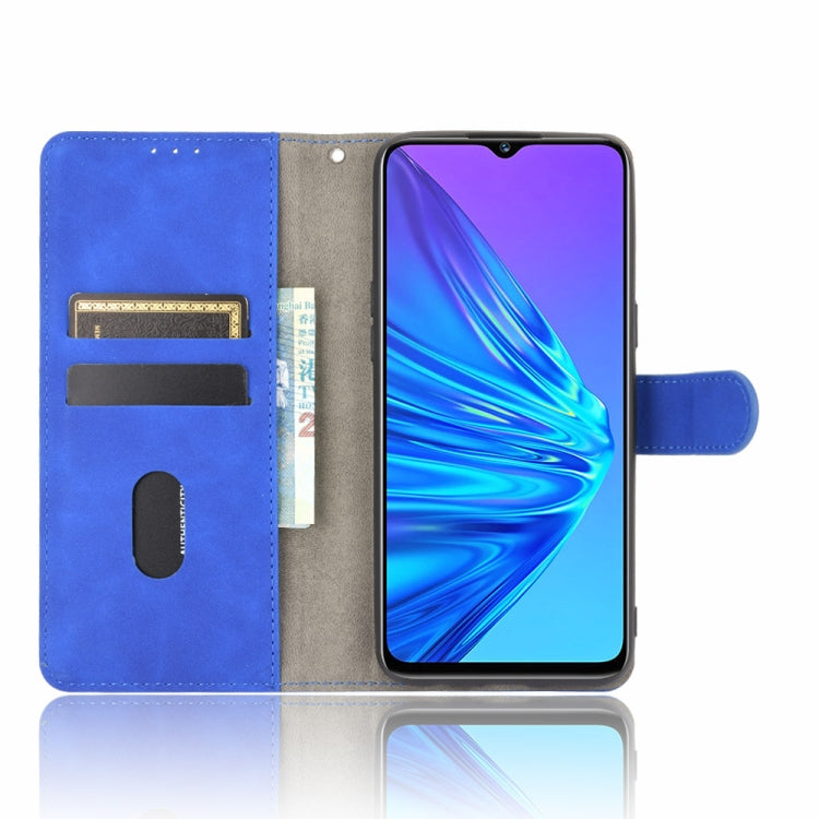 For OPPO Realme 5 Pro / Realme Q Solid Color Skin Feel Magnetic Buckle Horizontal Flip Calf Texture PU Leather Case with Holder & Card Slots & Wallet
