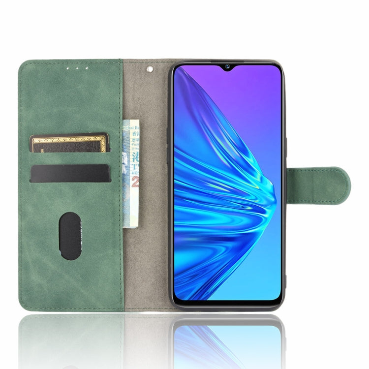 For OPPO Realme 5 Pro / Realme Q Solid Color Skin Feel Magnetic Buckle Horizontal Flip Calf Texture PU Leather Case with Holder & Card Slots & Wallet