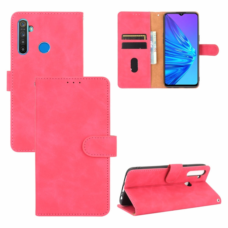 For OPPO Realme 5 Pro / Realme Q Solid Color Skin Feel Magnetic Buckle Horizontal Flip Calf Texture PU Leather Case with Holder & Card Slots & Wallet