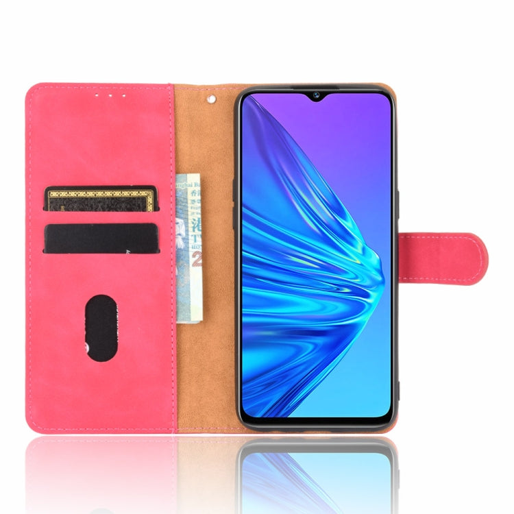 For OPPO Realme 5 Pro / Realme Q Solid Color Skin Feel Magnetic Buckle Horizontal Flip Calf Texture PU Leather Case with Holder & Card Slots & Wallet
