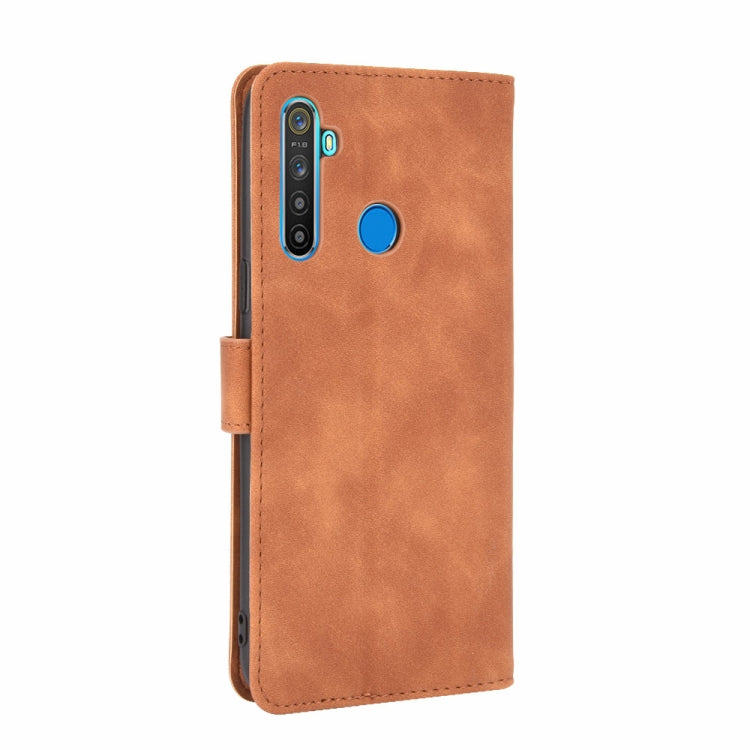 For OPPO Realme 5 Pro / Realme Q Solid Color Skin Feel Magnetic Buckle Horizontal Flip Calf Texture PU Leather Case with Holder & Card Slots & Wallet