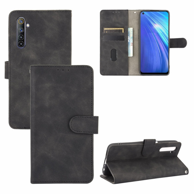 For OPPO Realme 6 Solid Color Skin Feel Magnetic Buckle Horizontal Flip Calf Texture PU Leather Case with Holder & Card Slots & Wallet