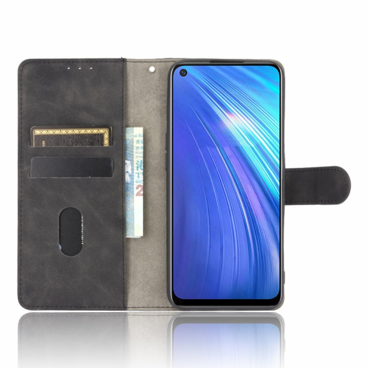 For OPPO Realme 6 Solid Color Skin Feel Magnetic Buckle Horizontal Flip Calf Texture PU Leather Case with Holder & Card Slots & Wallet
