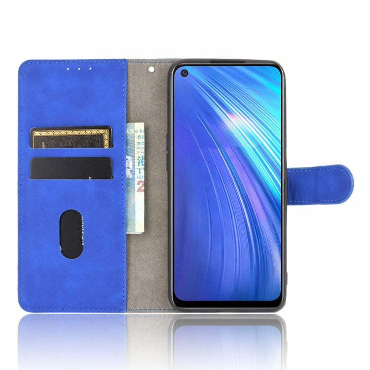 For OPPO Realme 6 Solid Color Skin Feel Magnetic Buckle Horizontal Flip Calf Texture PU Leather Case with Holder & Card Slots & Wallet