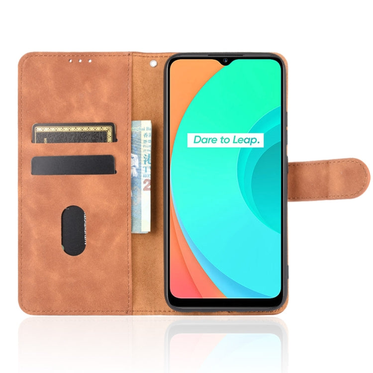For OPPO Realme C11 Solid Color Skin Feel Magnetic Buckle Horizontal Flip Calf Texture PU Leather Case with Holder & Card Slots & Wallet