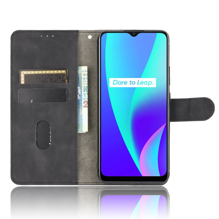 For OPPO Realme C15 Solid Color Skin Feel Magnetic Buckle Horizontal Flip Calf Texture PU Leather Case with Holder & Card Slots & Wallet
