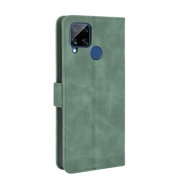For OPPO Realme C15 Solid Color Skin Feel Magnetic Buckle Horizontal Flip Calf Texture PU Leather Case with Holder & Card Slots & Wallet