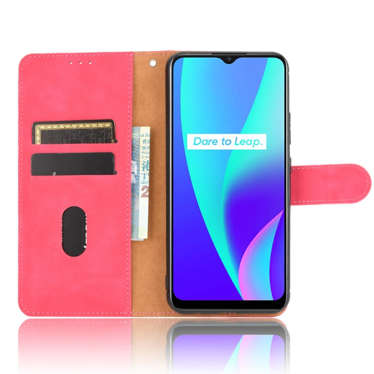 For OPPO Realme C15 Solid Color Skin Feel Magnetic Buckle Horizontal Flip Calf Texture PU Leather Case with Holder & Card Slots & Wallet