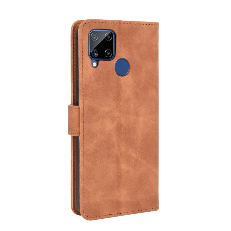 For OPPO Realme C15 Solid Color Skin Feel Magnetic Buckle Horizontal Flip Calf Texture PU Leather Case with Holder & Card Slots & Wallet