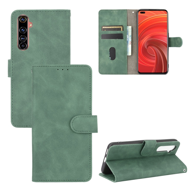 For OPPO Realme X50 Pro / X50 Pro 5G Solid Color Skin Feel Magnetic Buckle Horizontal Flip Calf Texture PU Leather Case with Holder & Card Slots & Wallet