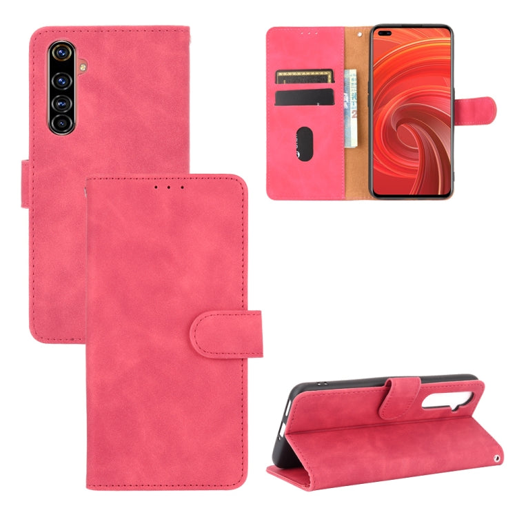For OPPO Realme X50 Pro / X50 Pro 5G Solid Color Skin Feel Magnetic Buckle Horizontal Flip Calf Texture PU Leather Case with Holder & Card Slots & Wallet