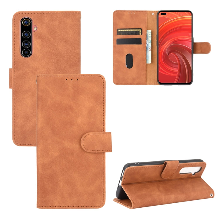 For OPPO Realme X50 Pro / X50 Pro 5G Solid Color Skin Feel Magnetic Buckle Horizontal Flip Calf Texture PU Leather Case with Holder & Card Slots & Wallet