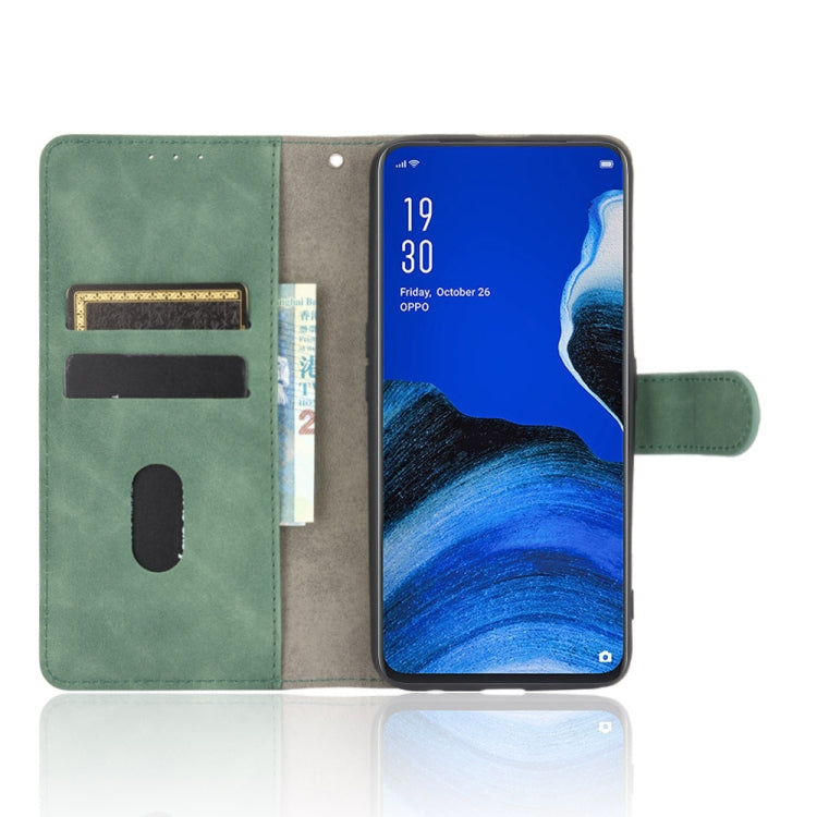 For OPPO Reno2 Z / F Solid Color Skin Feel Magnetic Buckle Horizontal Flip Calf Texture PU Leather Case with Holder & Card Slots & Wallet
