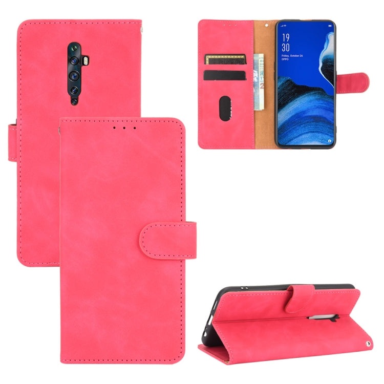 For OPPO Reno2 Z / F Solid Color Skin Feel Magnetic Buckle Horizontal Flip Calf Texture PU Leather Case with Holder & Card Slots & Wallet