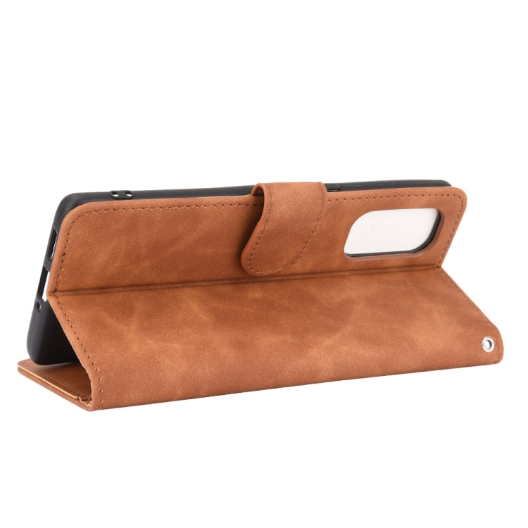 For OPPO Reno4 Pro 5G Solid Color Skin Feel Magnetic Buckle Horizontal Flip Calf Texture PU Leather Case with Holder & Card Slots & Wallet