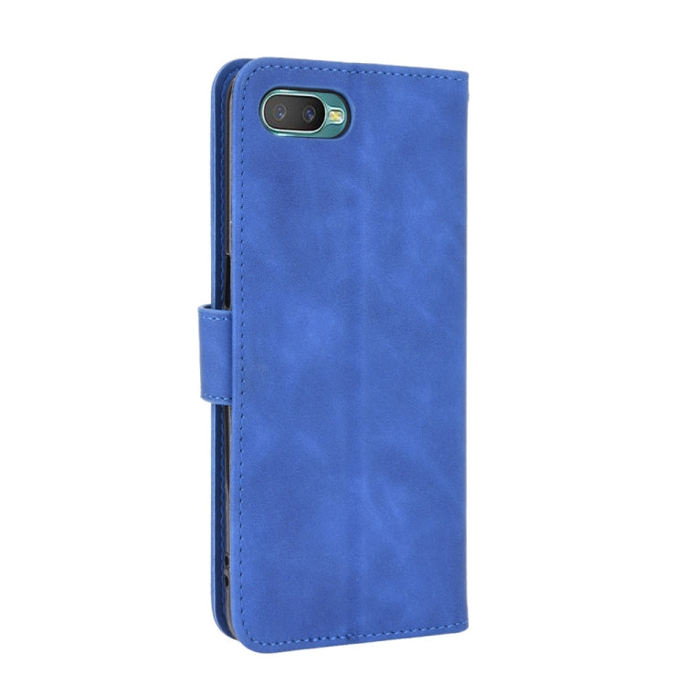 For OPPO Reno A Solid Color Skin Feel Magnetic Buckle Horizontal Flip Calf Texture PU Leather Case with Holder & Card Slots & Wallet