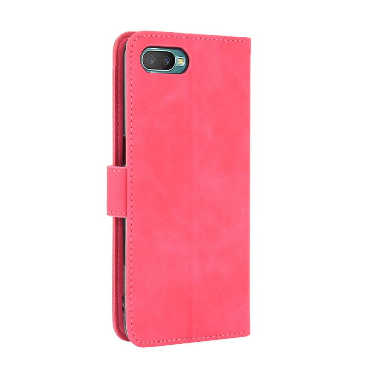 For OPPO Reno A Solid Color Skin Feel Magnetic Buckle Horizontal Flip Calf Texture PU Leather Case with Holder & Card Slots & Wallet