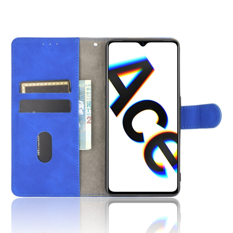 For OPPO Reno Ace / Realme X2 Pro Solid Color Skin Feel Magnetic Buckle Horizontal Flip Calf Texture PU Leather Case with Holder & Card Slots & Wallet