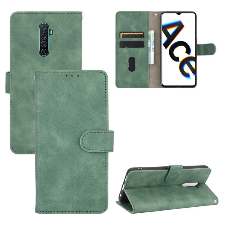 For OPPO Reno Ace / Realme X2 Pro Solid Color Skin Feel Magnetic Buckle Horizontal Flip Calf Texture PU Leather Case with Holder & Card Slots & Wallet