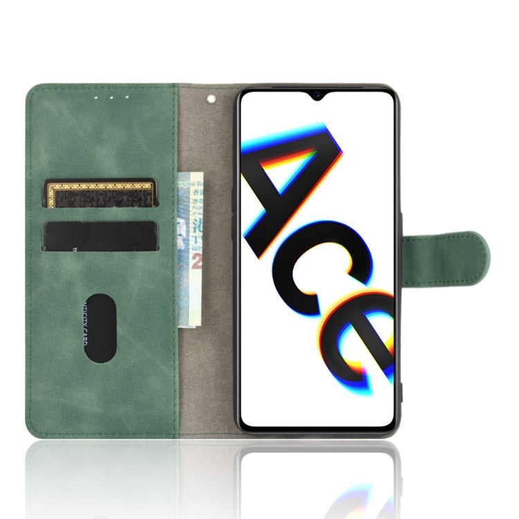 For OPPO Reno Ace / Realme X2 Pro Solid Color Skin Feel Magnetic Buckle Horizontal Flip Calf Texture PU Leather Case with Holder & Card Slots & Wallet