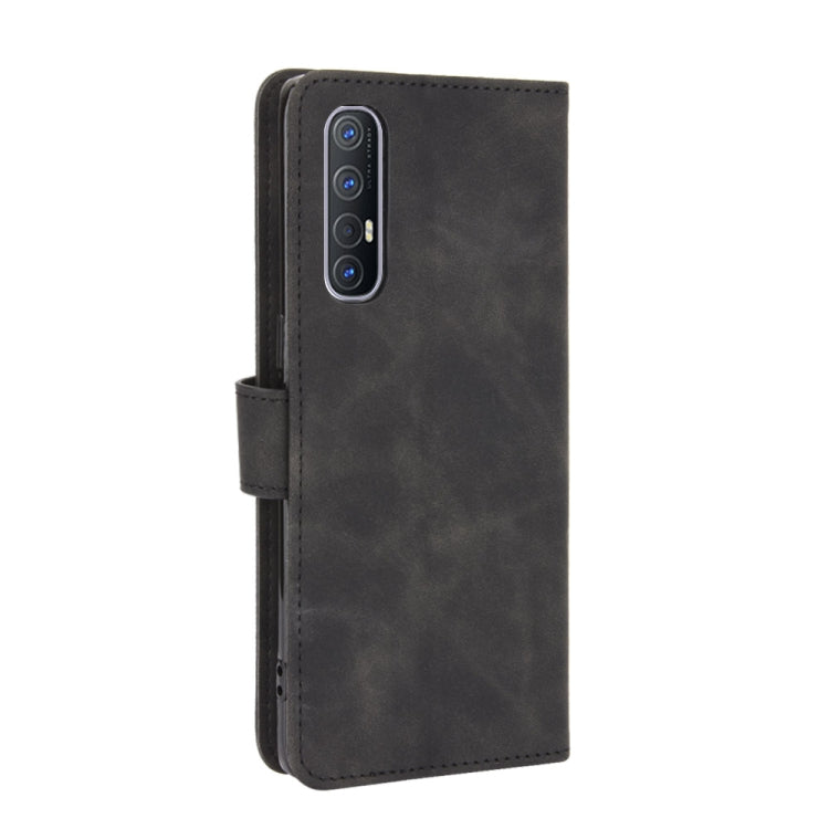 For OPPO Reno3 5G (Japanese Version) Solid Color Skin Feel Magnetic Buckle Horizontal Flip Calf Texture PU Leather Case with Holder & Card Slots & Wallet