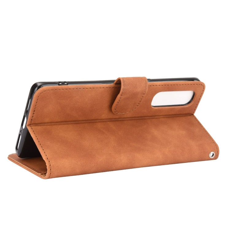 For OPPO Reno3 5G (Japanese Version) Solid Color Skin Feel Magnetic Buckle Horizontal Flip Calf Texture PU Leather Case with Holder & Card Slots & Wallet