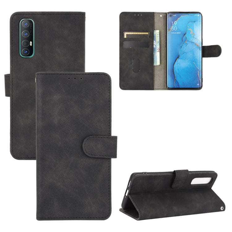 For OPPO Reno3 Pro 5G Solid Color Skin Feel Magnetic Buckle Horizontal Flip Calf Texture PU Leather Case with Holder & Card Slots & Wallet