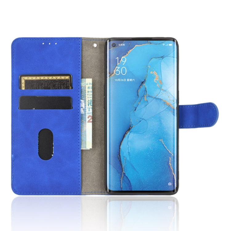 For OPPO Reno3 Pro 5G Solid Color Skin Feel Magnetic Buckle Horizontal Flip Calf Texture PU Leather Case with Holder & Card Slots & Wallet