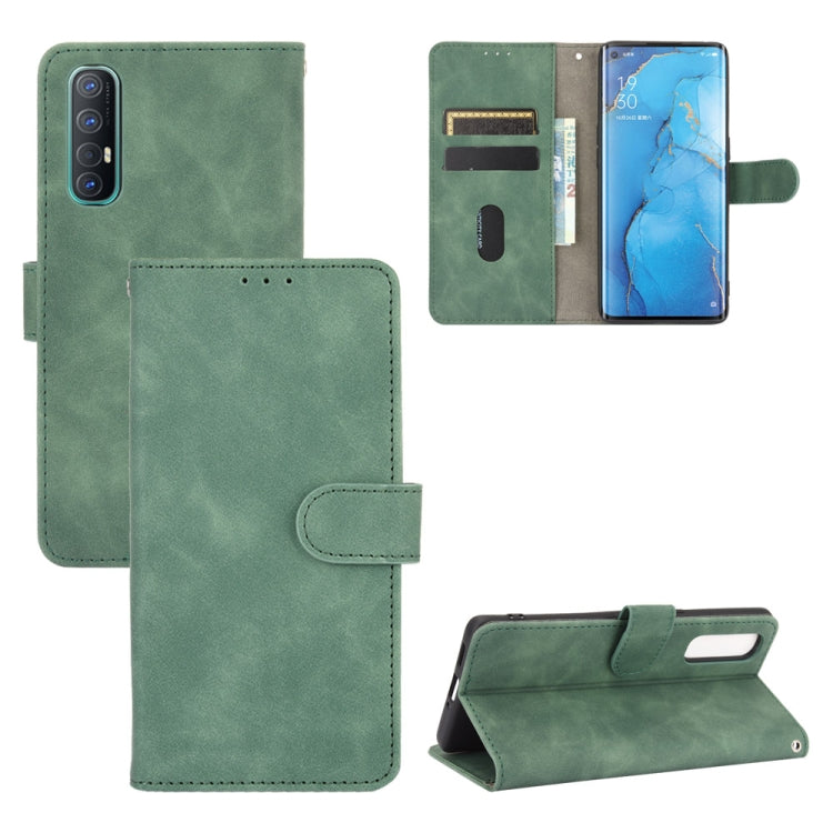 For OPPO Reno3 Pro 5G Solid Color Skin Feel Magnetic Buckle Horizontal Flip Calf Texture PU Leather Case with Holder & Card Slots & Wallet