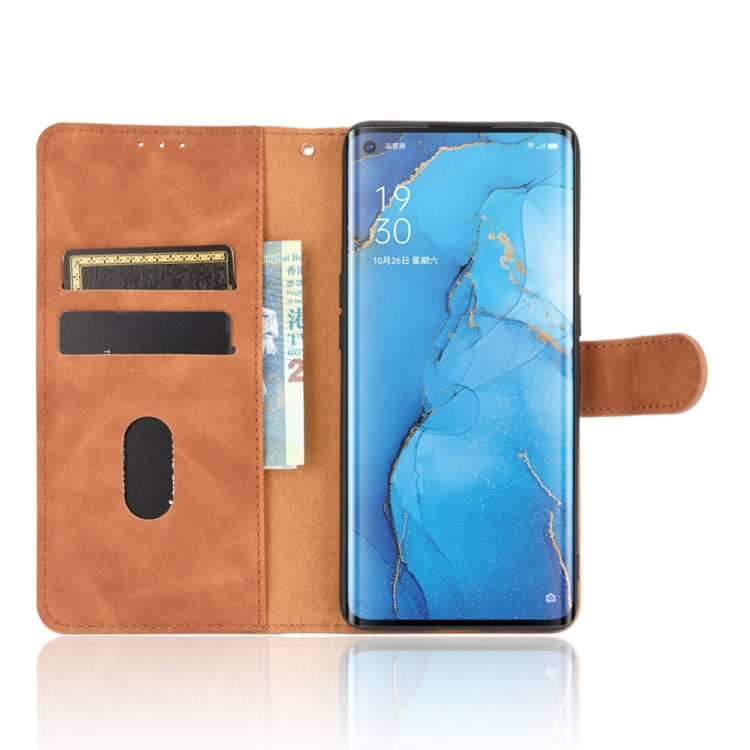 For OPPO Reno3 Pro 5G Solid Color Skin Feel Magnetic Buckle Horizontal Flip Calf Texture PU Leather Case with Holder & Card Slots & Wallet
