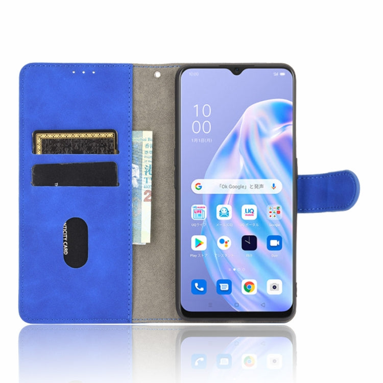 For OPPO Reno3 A(Japanese Version) Solid Color Skin Feel Magnetic Buckle Horizontal Flip Calf Texture PU Leather Case with Holder & Card Slots & Wallet