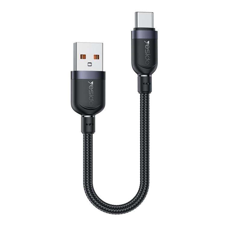 Yesido 3A USB to Type-C Fast Charging Cable, Length:0.3m - Black