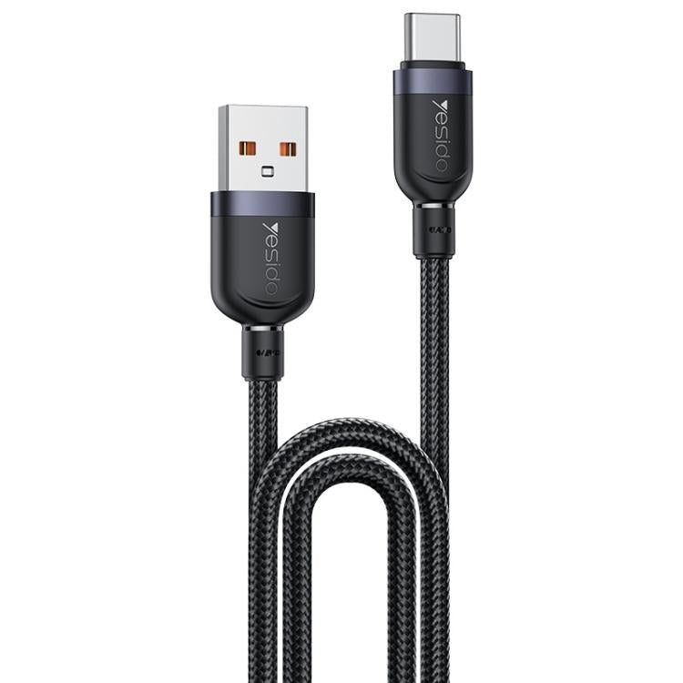 Yesido 3A USB to Type-C Fast Charging Cable, Length:2m - Black