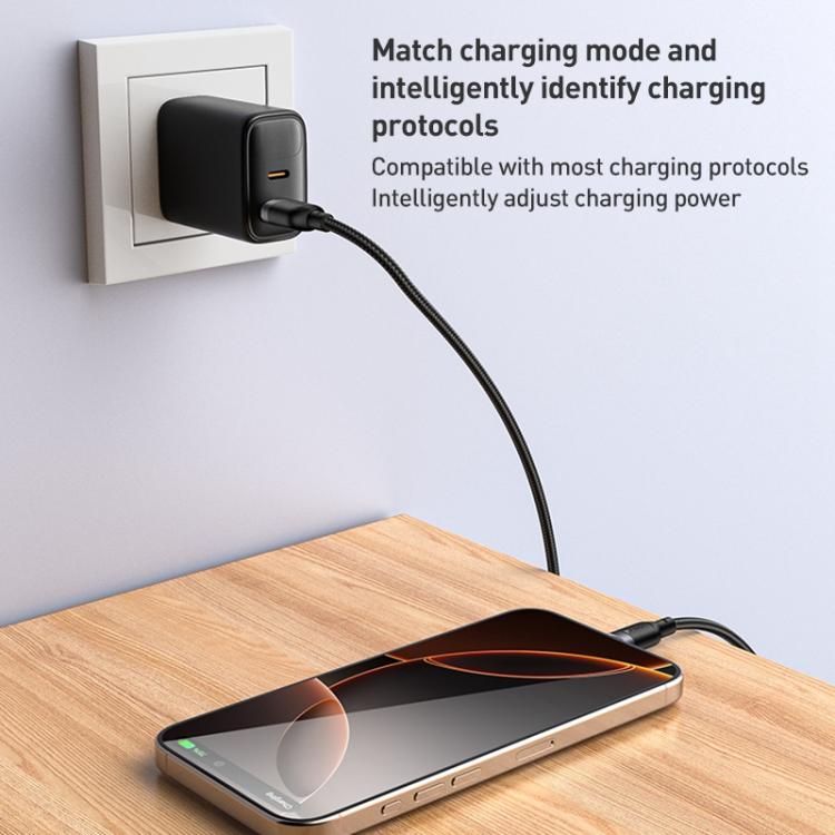Yesido 3A USB to Type-C Fast Charging Cable, Length:0.3m - Black