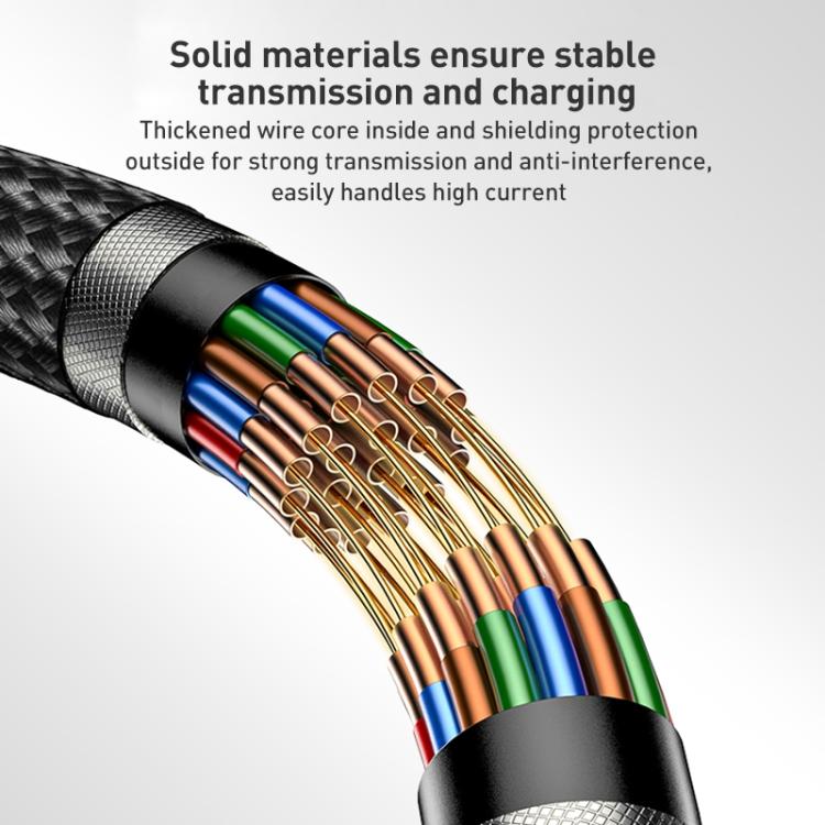 Yesido 3A USB to Type-C Fast Charging Cable, Length:0.3m - Black