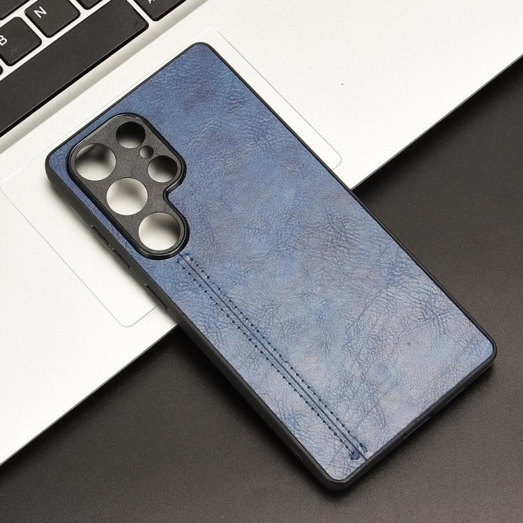 For Samsung Galaxy S25 Ultra 5G Cow Pattern Sewing Card Bag Phone Case