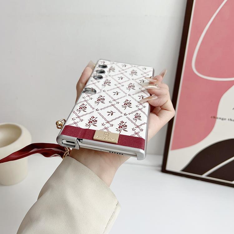 For Honor V Purse Luck Flower Pattern TPU Phone Case With Strap - White