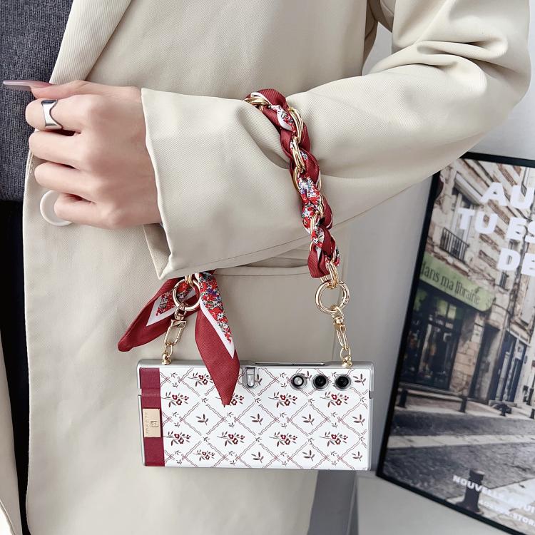 For Honor V Purse Luck Flower Pattern TPU Phone Case With Strap - White