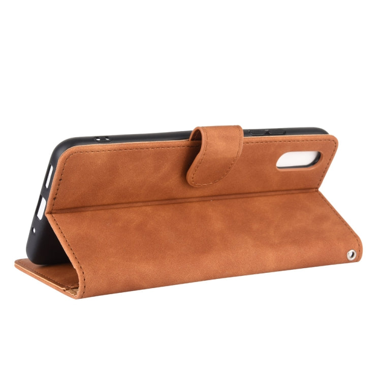 For Xiaomi Redmi 9A Solid Color Skin Feel Magnetic Buckle Horizontal Flip Calf Texture PU Leather Case with Holder & Card Slots & Wallet