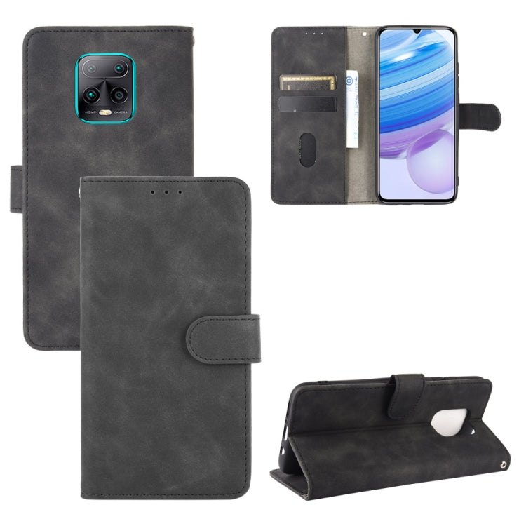 For Xiaomi Redmi 10X & 10X Pro 5G Solid Color Skin Feel Magnetic Buckle Horizontal Flip Calf Texture PU Leather Case with Holder & Card Slots & Wallet
