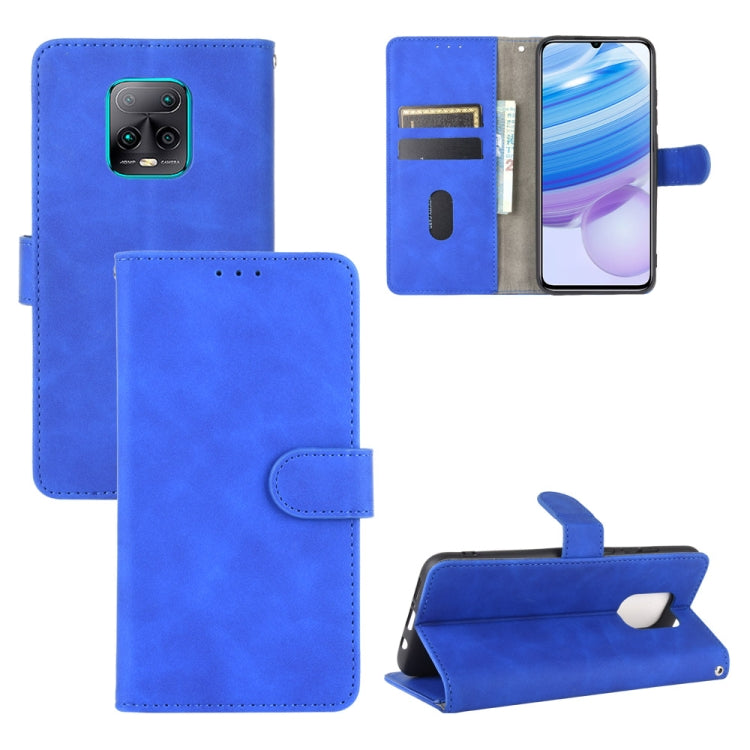 For Xiaomi Redmi 10X & 10X Pro 5G Solid Color Skin Feel Magnetic Buckle Horizontal Flip Calf Texture PU Leather Case with Holder & Card Slots & Wallet