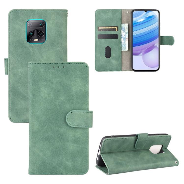 For Xiaomi Redmi 10X & 10X Pro 5G Solid Color Skin Feel Magnetic Buckle Horizontal Flip Calf Texture PU Leather Case with Holder & Card Slots & Wallet