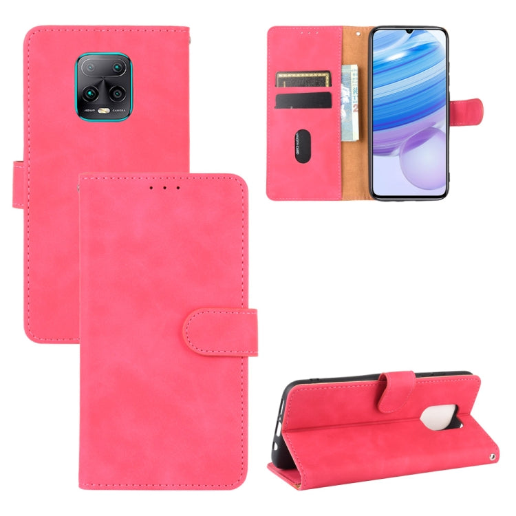 For Xiaomi Redmi 10X & 10X Pro 5G Solid Color Skin Feel Magnetic Buckle Horizontal Flip Calf Texture PU Leather Case with Holder & Card Slots & Wallet