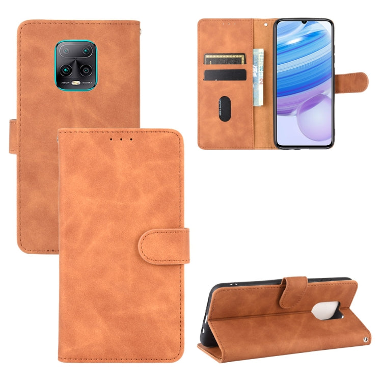 For Xiaomi Redmi 10X & 10X Pro 5G Solid Color Skin Feel Magnetic Buckle Horizontal Flip Calf Texture PU Leather Case with Holder & Card Slots & Wallet