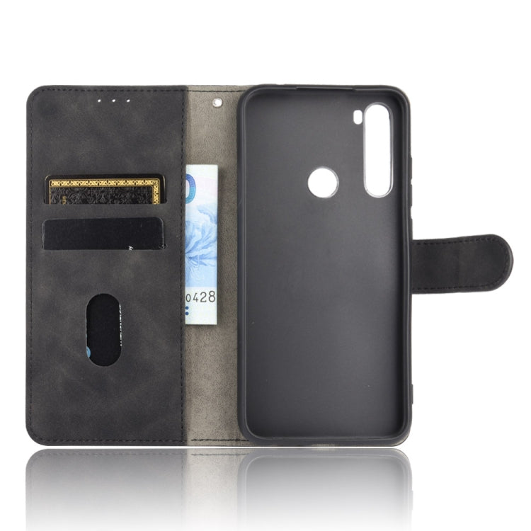 For Xiaomi Redmi Note 8 Solid Color Skin Feel Magnetic Buckle Horizontal Flip Calf Texture PU Leather Case with Holder & Card Slots & Wallet