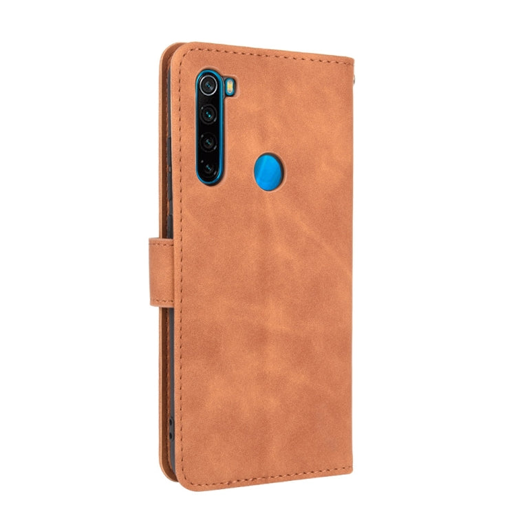 For Xiaomi Redmi Note 8 Solid Color Skin Feel Magnetic Buckle Horizontal Flip Calf Texture PU Leather Case with Holder & Card Slots & Wallet