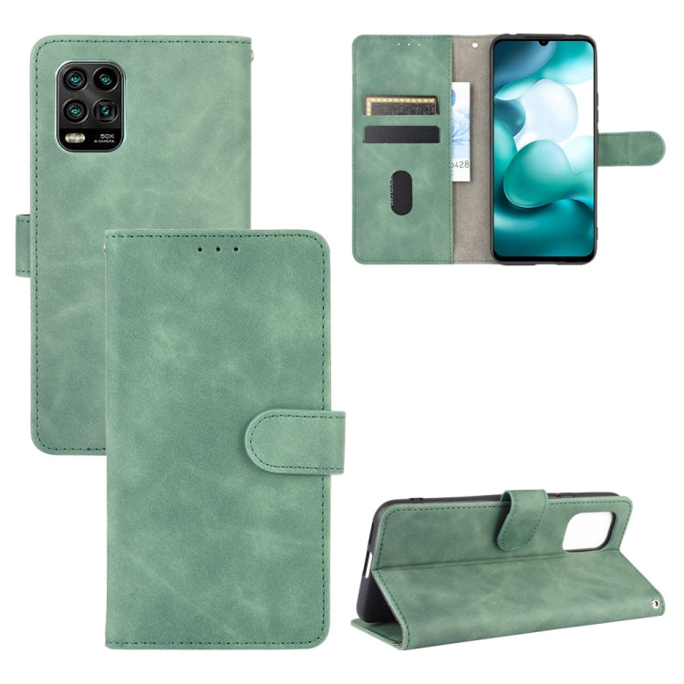 For Xiaomi Mi 10 Lite Solid Color Skin Feel Magnetic Buckle Horizontal Flip Calf Texture PU Leather Case with Holder & Card Slots & Wallet