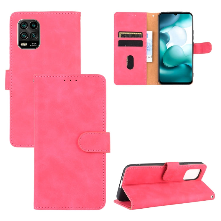 For Xiaomi Mi 10 Lite Solid Color Skin Feel Magnetic Buckle Horizontal Flip Calf Texture PU Leather Case with Holder & Card Slots & Wallet