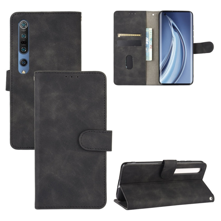 For Xiaomi Mi 10 Pro Solid Color Skin Feel Magnetic Buckle Horizontal Flip Calf Texture PU Leather Case with Holder & Card Slots & Wallet